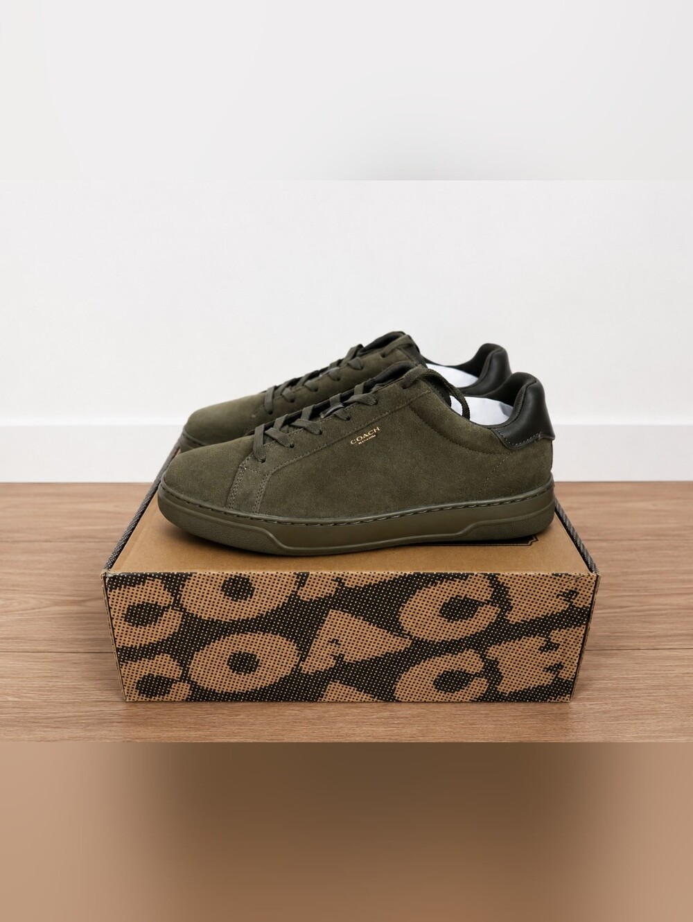 Coach Olive Green Suede Men's Low-Top Sneakers